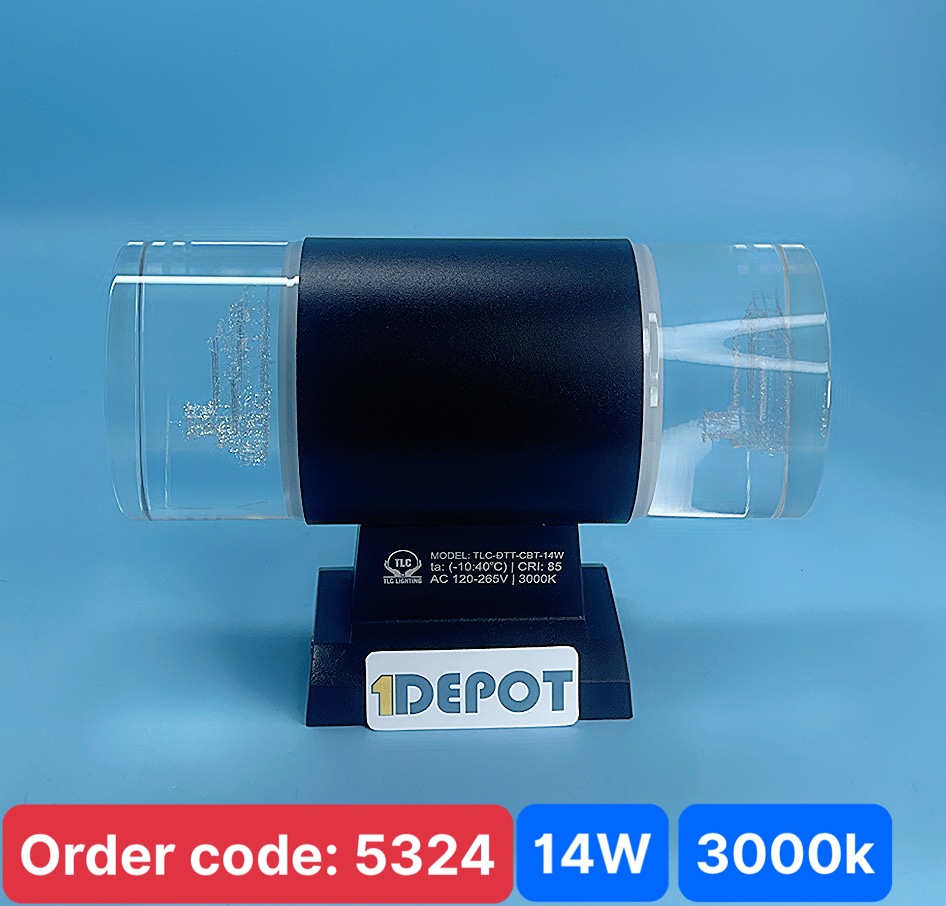 Đèn tường trang trí 2 đầu 14W TLC-DTT-CBT-14W-01, ánh sáng vàng