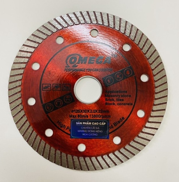 Lưỡi cắt gạch OMEGA 125x2x22mm màu đỏ