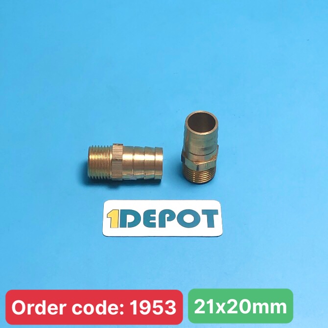 Nối đuôi chuột đầu ren ngoài ø21 đầu nối ống ø20 chất liệu đồng