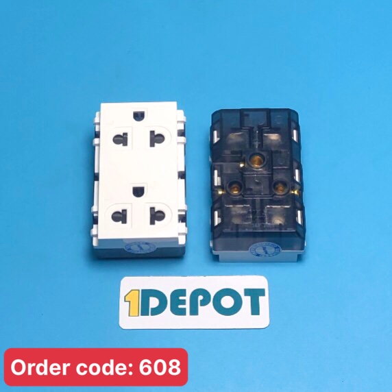Ổ cắm đôi 3 chấu MPE A6UES2