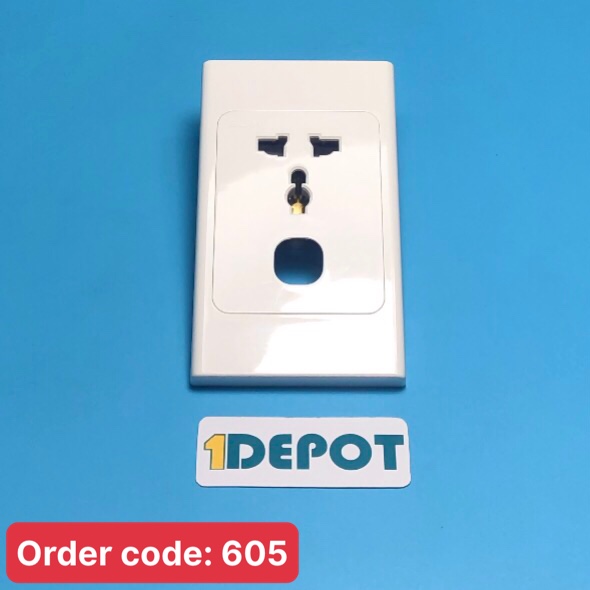 Ổ cắm đơn đa năng 16A + 1 lỗ MPE A20USMXN , kích thước: 120mm x 72mm