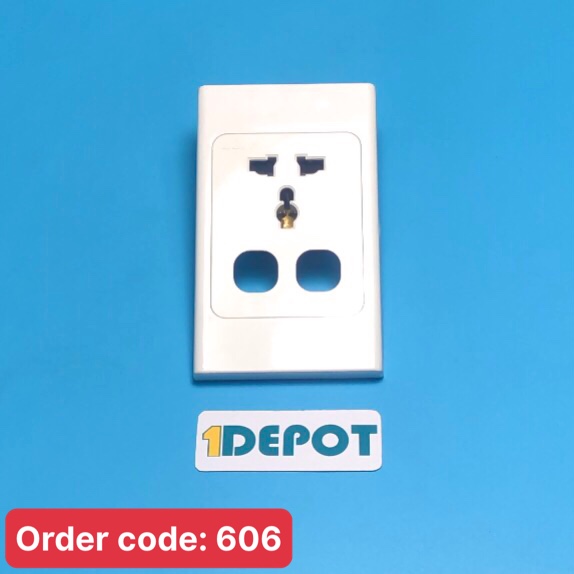 Ổ cắm đơn đa năng 16A + 2 lỗ MPE A20USMXXN , kích thước: 120mm x 72mm