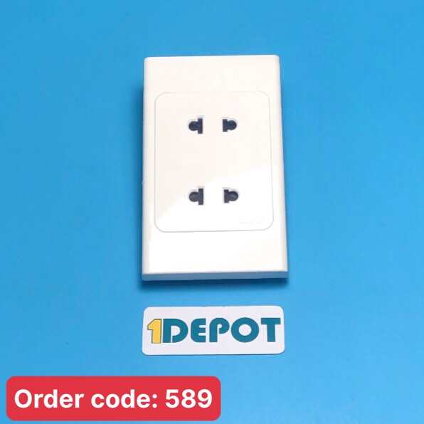 Ổ cắm MPE A20US2N,2 chấu đế liền 16A kích thước: 120mm x 72mm