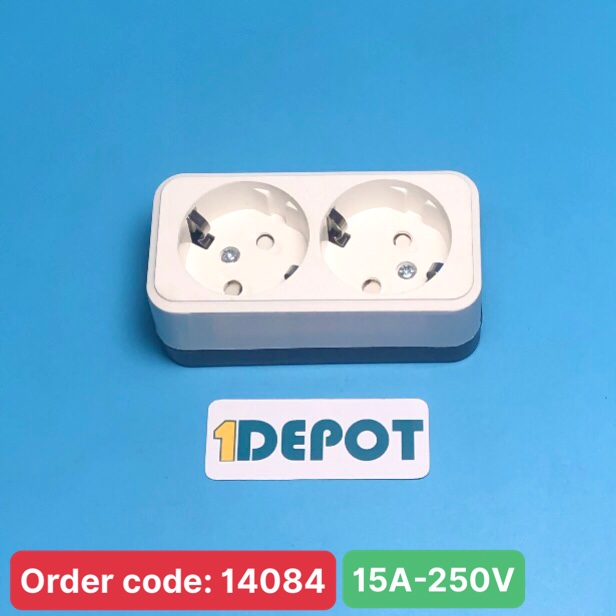 Ổ ĐÔI 2 CHẤU TRÒN CÓ TIẾP ĐẤT 15A OC7-3110