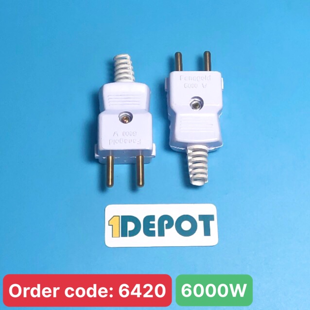 Phích cắm điện 2 lớp chịu tải 6000w Fanagold, màu trắng