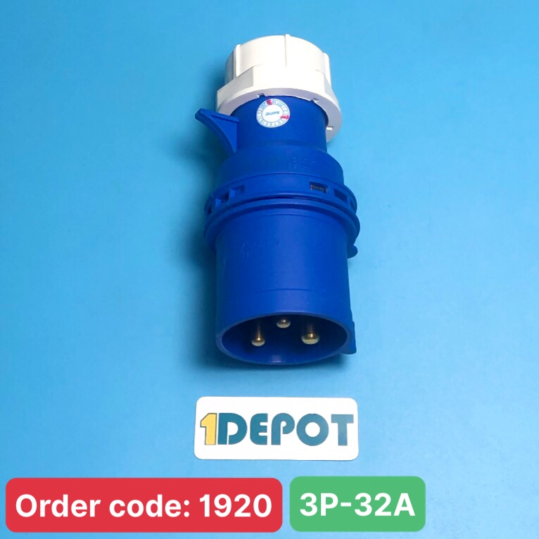 Phích cắm loại di động có kẹp giữ dây MPE MPN-023, 32A-240V-2P+E-IP44