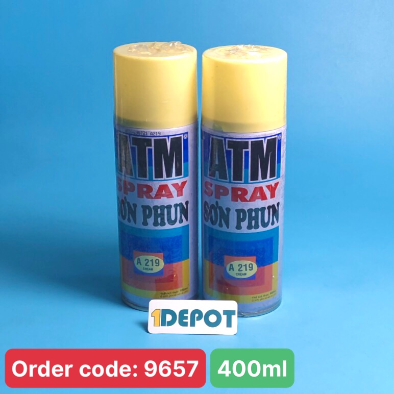 Sơn xịt ATM SPRAY A219 màu kem 400ml (Cream), 12 chai/ 1 thùng