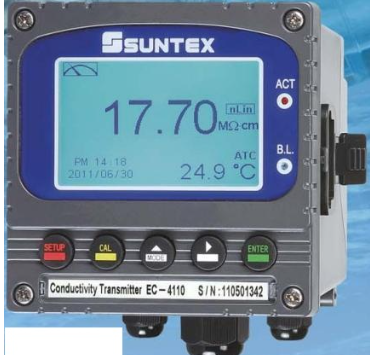 Thiết bị đo độ dẫn điện Suntex EC-4110, dải đo 0.00 us/cm~200.0 ms/cm ,bao gồm màn hình, đầu dò điện cực 8-222 và dây