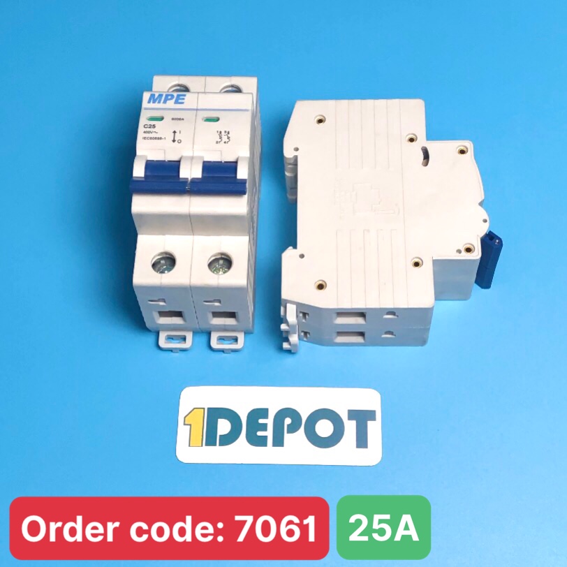 Cầu dao tự động MCB - số cực 2P, dòng định mức In 25A, Icu 6kA - MP6-C225