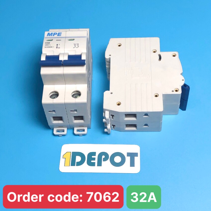 Cầu dao tự động MCB - số cực 2P, dòng định mức In 32A, Icu 6kA - MP6-C232