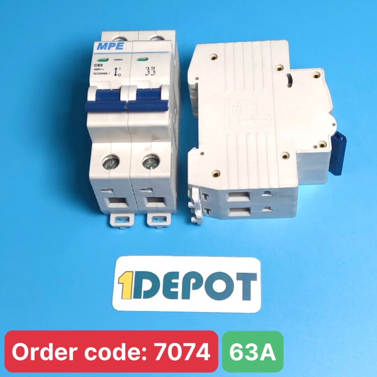 Cầu dao tự động MCB - số cực 2P, dòng định mức In 63A, Icu 4.5kA - MP4-C263