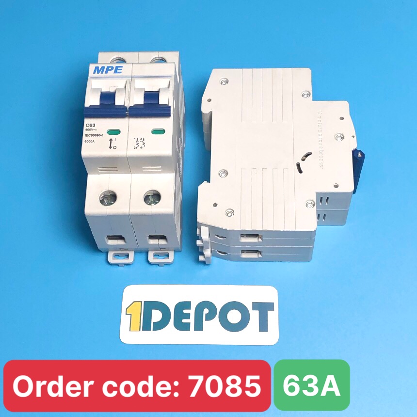 Cầu dao tự động MCB - số cực 2P, dòng định mức In 63A, Icu 6kA - MP6-C263