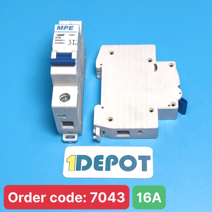 Cầu dao tự động MPE - số cực 1P, dòng định mức In 16A, Icu 6kA - MP6-C116