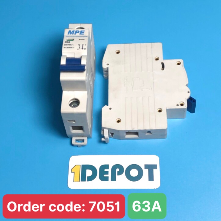 Cầu dao tự động MPE - số cực 1P, dòng định mức In 63A, Icu 4.5kA - MP4-C163