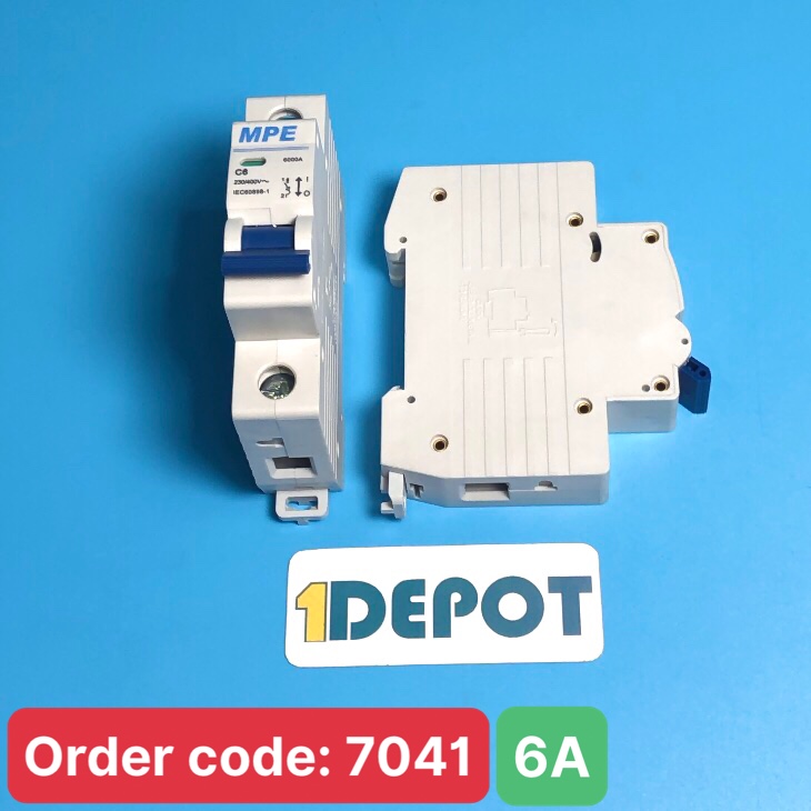 Cầu dao tự động MPE - số cực 1P, dòng định mức In 6A, Icu 6kA - MP6-C106