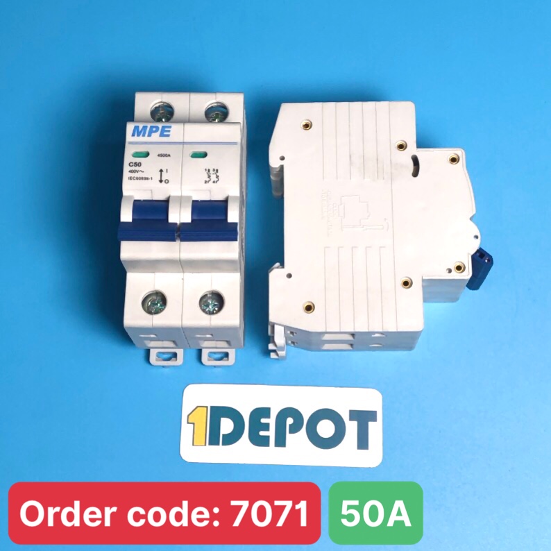 Cầu dao tự động MPE - số cực 2P, dòng định mức In 50A, Icu 4.5kA - MP4-C250