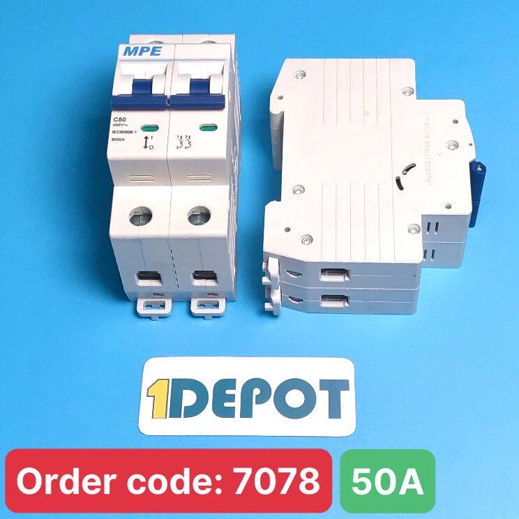 Cầu dao tự động MPE - số cực 2P, dòng định mức In 50A, Icu 6kA - MP6-C250