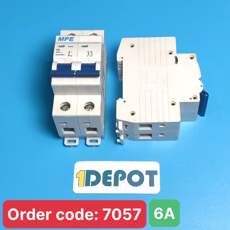 Cầu dao tự động MPE - số cực 2P, dòng định mức In 6A, Icu 6kA - MP6-C206