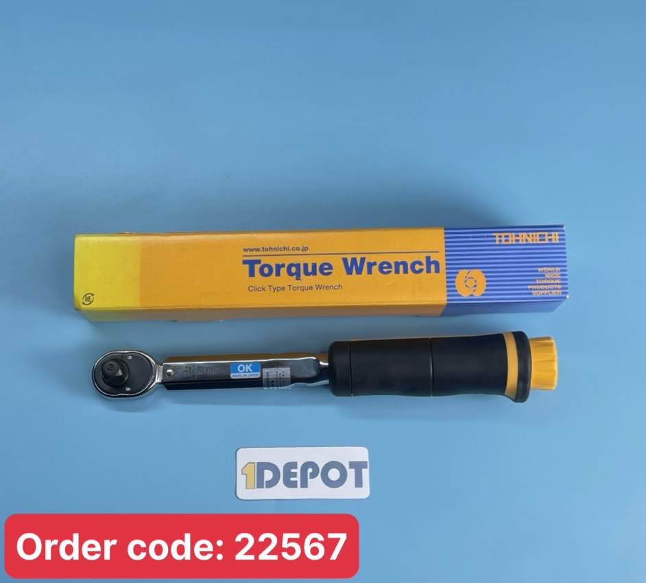 Cờ lê đo lực xoắn siết Tohnichi 225QL5, dải lực 50~250 Kgf.cm, đầu siết 1/4in, có thang đo để điều chỉnh