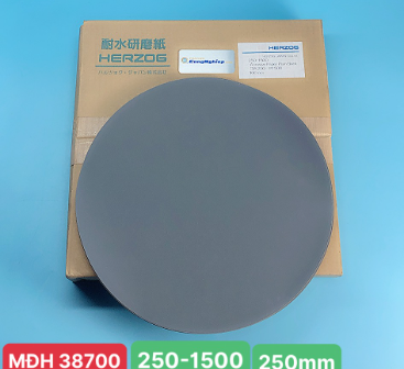 Giấy mài mẫu Herzog 250-1500, đường kính 250mm, độ mịn grit #1500, không có keo dính, 1 hộp/100pc