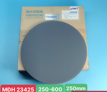 Giấy mài mẫu Herzog 250-600, đường kính 250mm, độ mịn #600, không có keo dính, 1 hộp/100pc