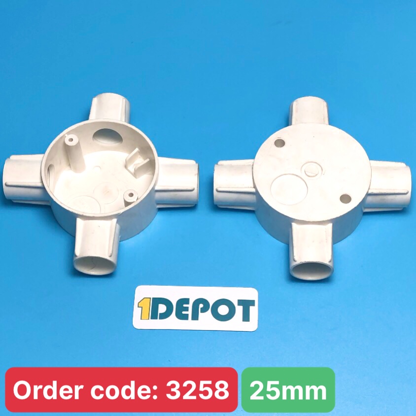 Hộp nối dây 3 đường Φ25 MPE A240/25/3, màu trắng