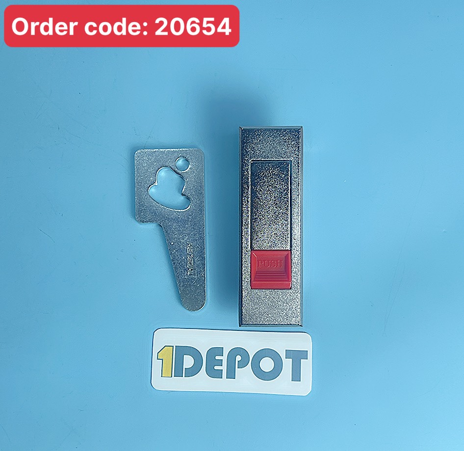 Khóa tủ đựng vòi chữa cháy PCCC MS603-3-2R, sử dụng nút bấm màu đỏ không chìa khóa, chất liệu hợp kim kẽm