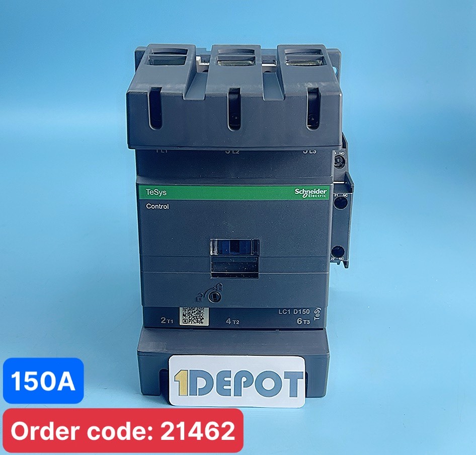 Khởi động từ Contactor 3 pha SCHNEIDER LC1D150F7, 150A, 75kW, 1NO+1NC Coil 110VAC