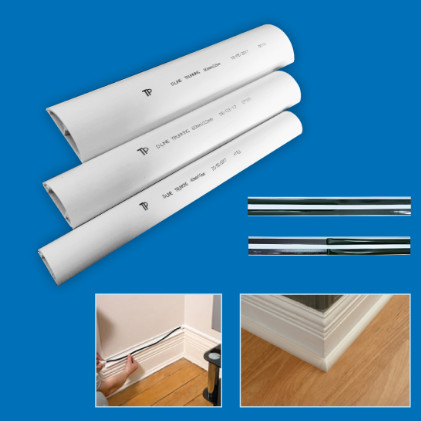 Nẹp luồn dây điện bán nguyệt 8P Tiến Phát DL80, rộng 80mm x cao 22mm, cây dài 1m2
