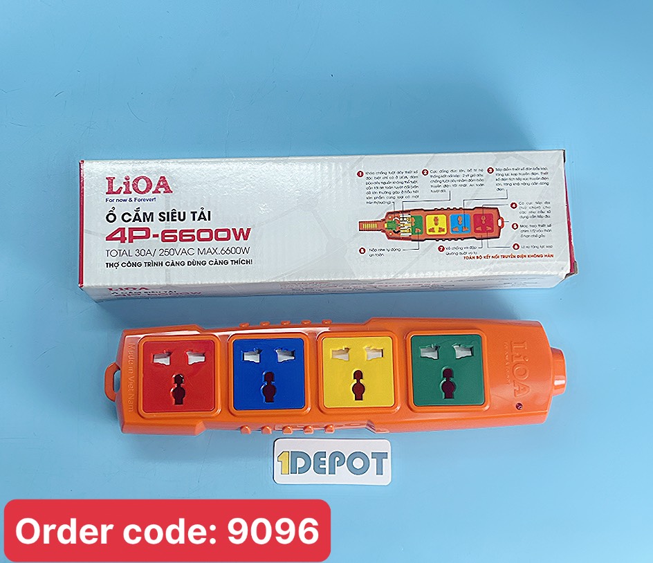 Ổ cắm kéo dài không dây không tiếp địa lioa 4P-2DN - 4 chấu
