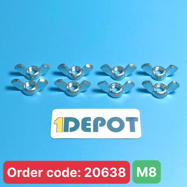 Tán chuồn thép mạ kẽm M8 (50con/1 gói)