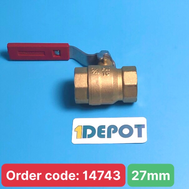 Van bi đồng tay gạt màu đỏ phi 27 MIHA DN20 - PN16