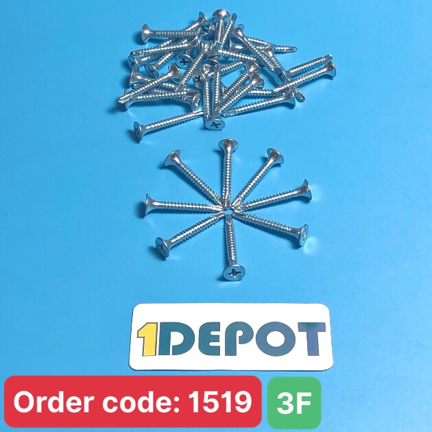 Vít đuôi cá đầu bằng 3F chất liệu thép mạ, gói 100g (~55 con)