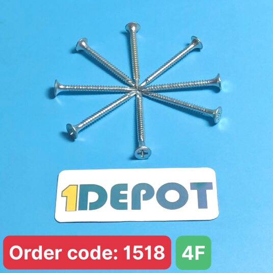 Vít đuôi cá đầu bằng 4F chất liệu thép mạ, gói 100g (~43 con)