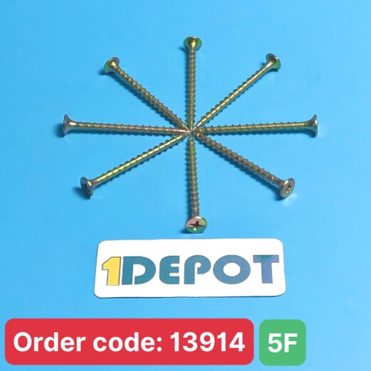 Vít gỗ răng thưa màu vàng 5F gói 100g (~28 con)