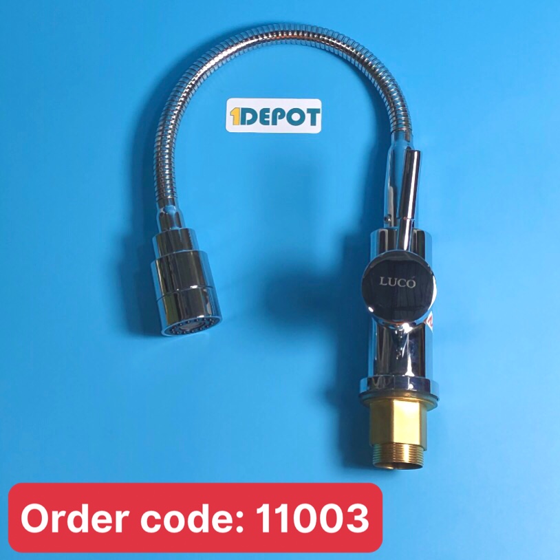 Vòi rửa bát nóng lạnh mềm to thân trụ, xoay 2 chế độ Luco VNL09X2C D