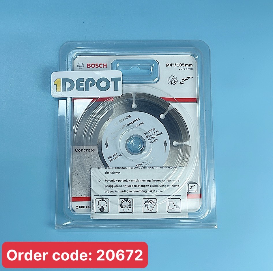 Đĩa cắt kim cương cắt bê tông BOSCH 2608603727, 105mm/4 inch