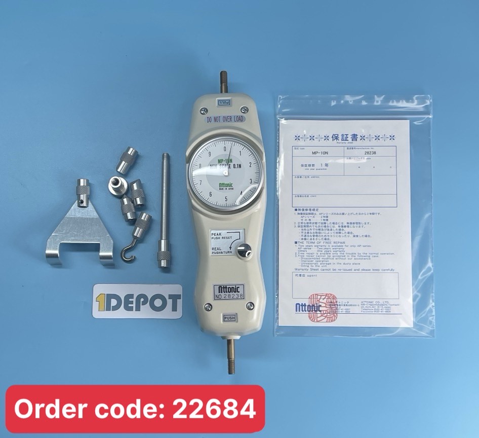 Thiết bị đo lực kéo đẩy Attonic MP-10N, dải lực 10N (vạch chia 0.1N)