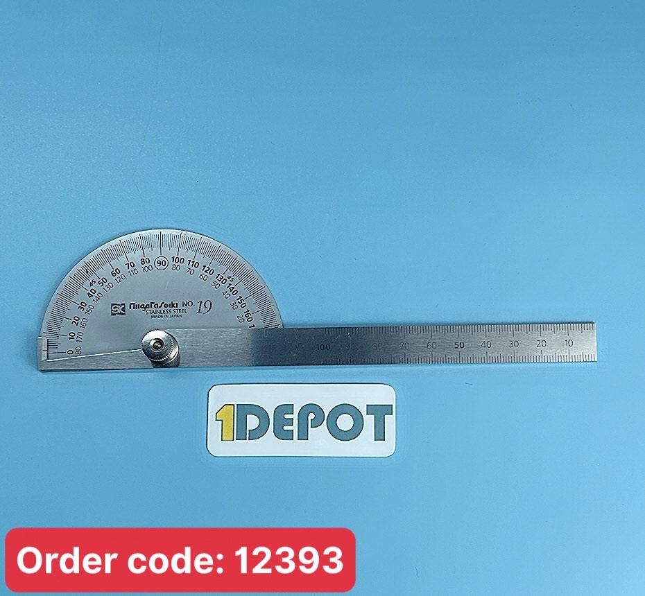 Giác kế bán nguyệt phủ satin, dải đo 0-180° SK PRT-19S
