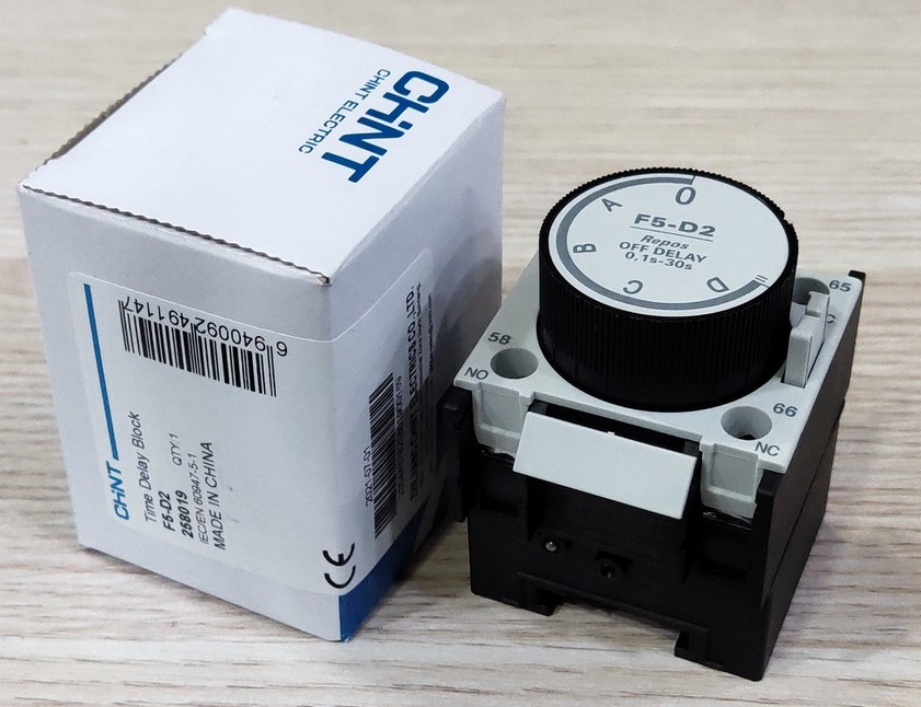 Tiếp điểm thời gian 1NO+1NC Off Delay 10~180S CHINT F5-D4