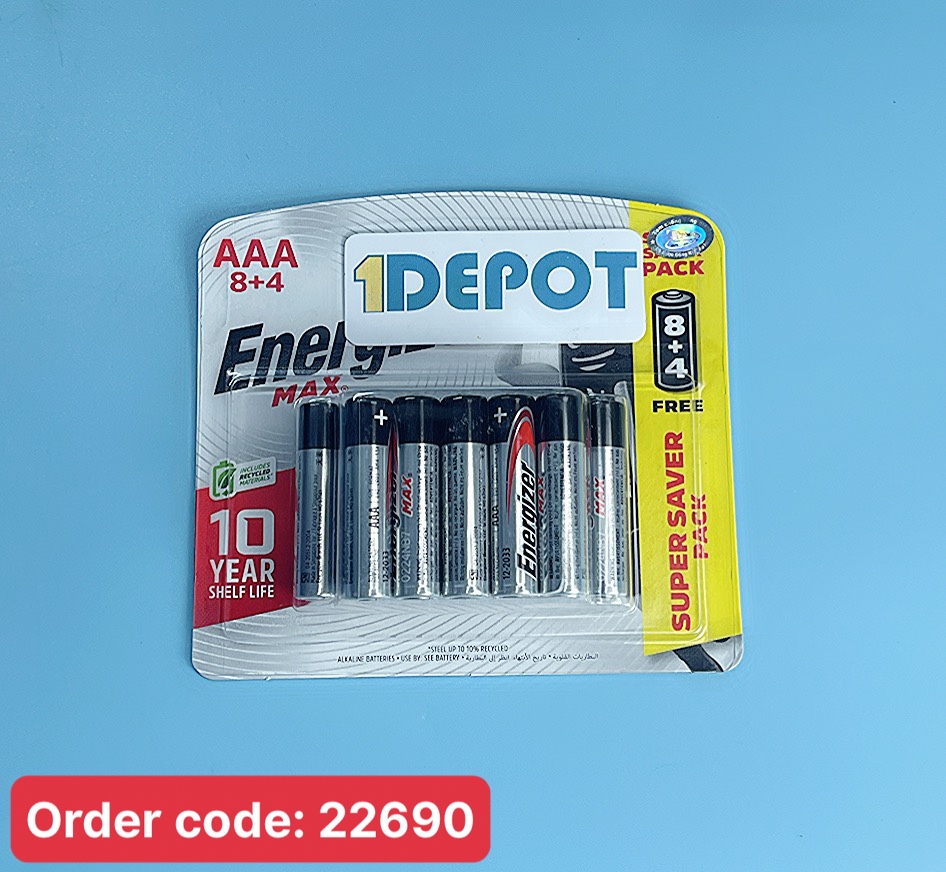 Pin tiểu AAA 1.5V Energizer Max E92, đóng gói 12 viên/ vỉ