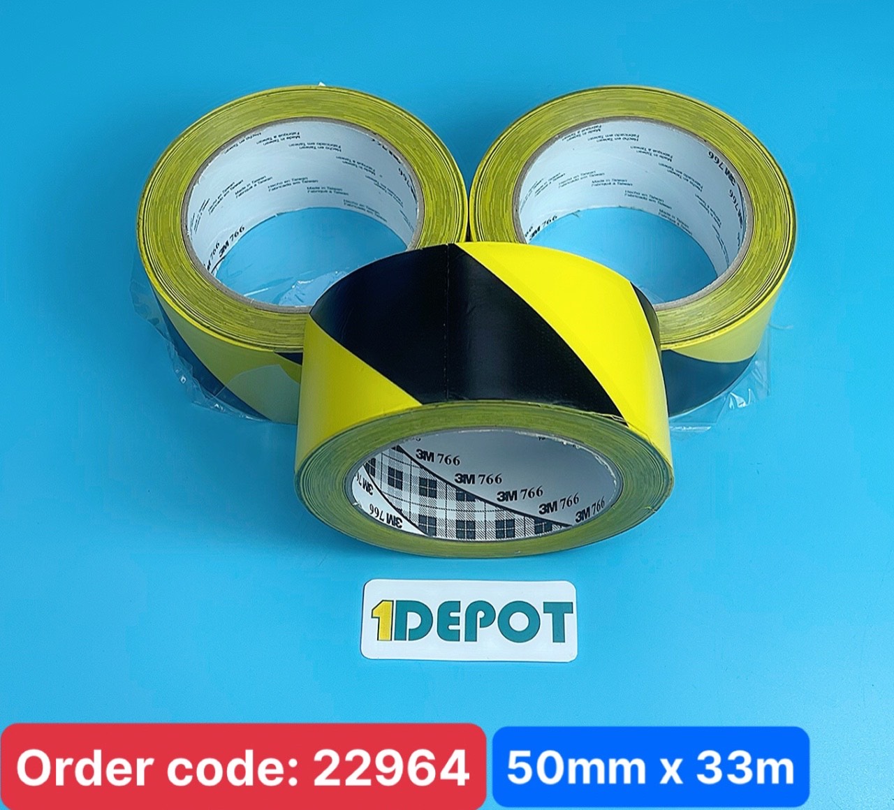 Băng keo dán nền cảnh báo sọc vàng đen 3M 50mm x 33 m