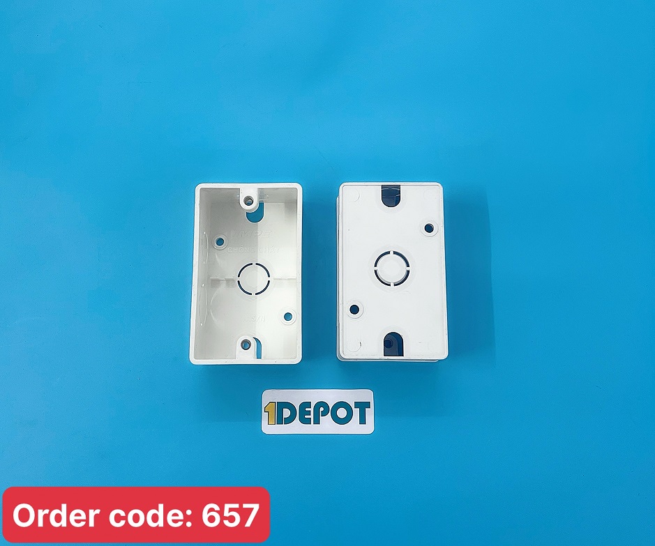 Hộp nhựa âm tường đơn MPE A157N, kích thước 105 x 65 x 40 mm