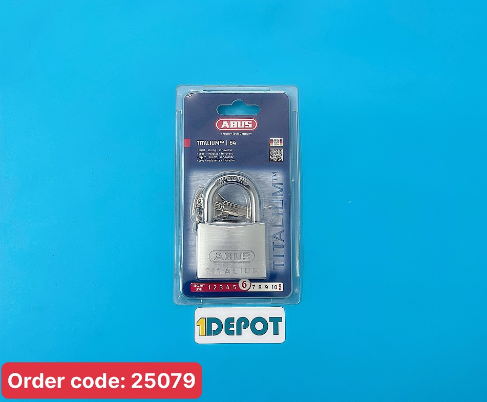 Ổ khóa ABUS 64TI/50 thân Titalium 50mm, chìa răng cưa