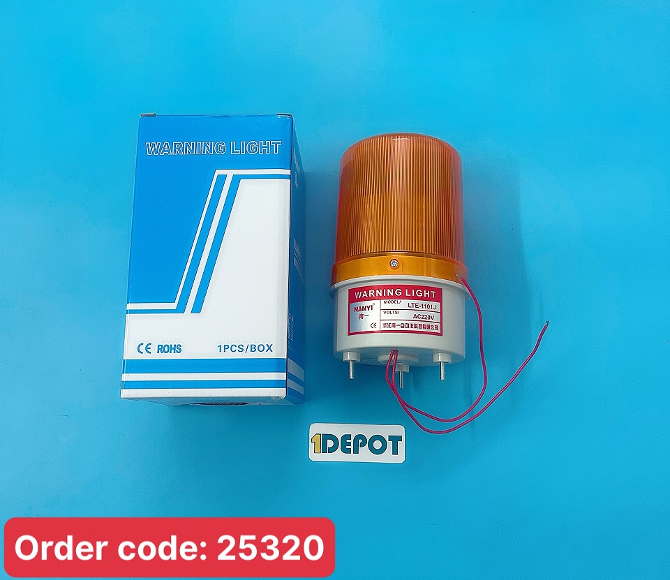 Đèn xoay cảnh báo công trường LTE-1101J màu vàng (220V) có còi