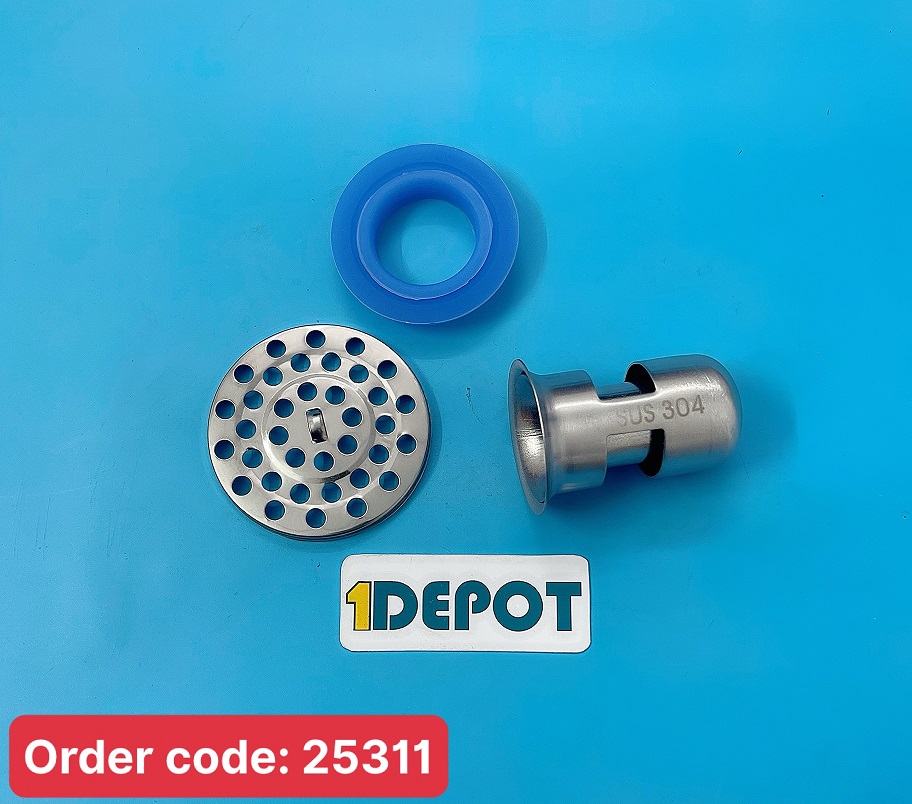 Phụ kiện ngăn mùi hôi cống nhà tắm, inox sus 304, đường kính lỗ 32-37mm