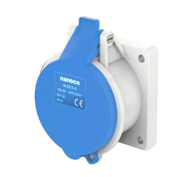 Ổ cắm gắn âm Nanoco NIS323-6 không kín nước dạng thẳng 32A 3P 230V IP44