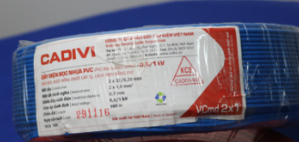 Dây điện Cadivi VCMD 2x1 màu xanh, 0.6/1KV, cuộn 100m, giá theo mét