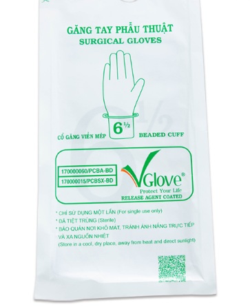 Găng tay phẫu thuật tiệt trùng size 6.5 vglove