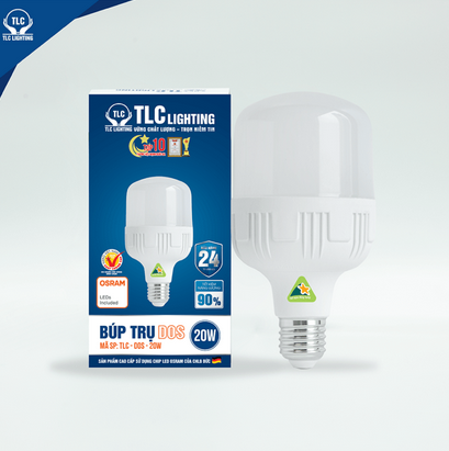 Đèn LED búp trụ DOS 20W TLC, TLC-DOS-20W-T, ánh sáng trắng